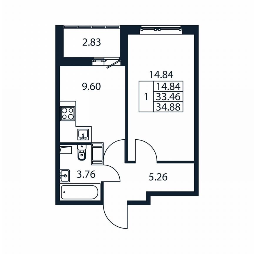 1-к. квартира, 36,3 м², 6/12 эт.