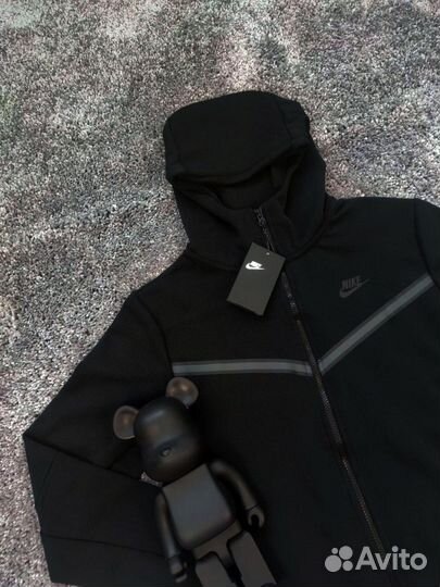 Зип худи nike tech fleece черное