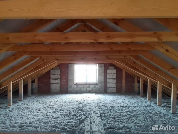 Утепление крыши, Эковата, утепление мансард