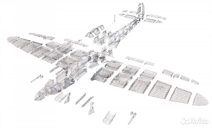 Корпус самолета на радиоуправлении Spitfire MK IX