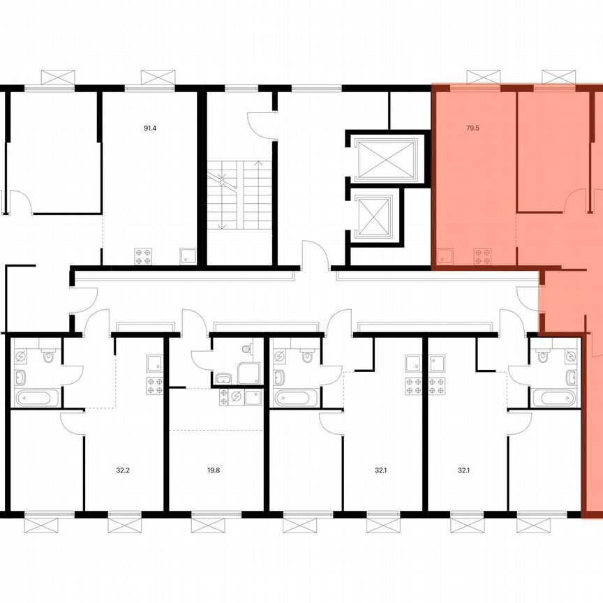 3-к. квартира, 79,5 м², 16/16 эт.