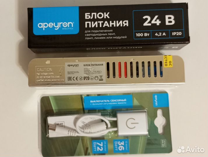Нов блок питания 24В 100Вт + выключатель Apeyron