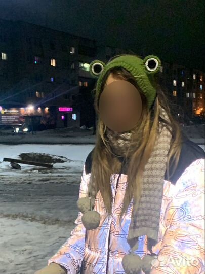 Шапка повязка лягушка