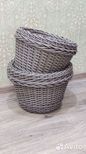 Кашпо из ротанга цвет капучино