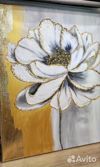 Картина интерьерная. Белый цветок