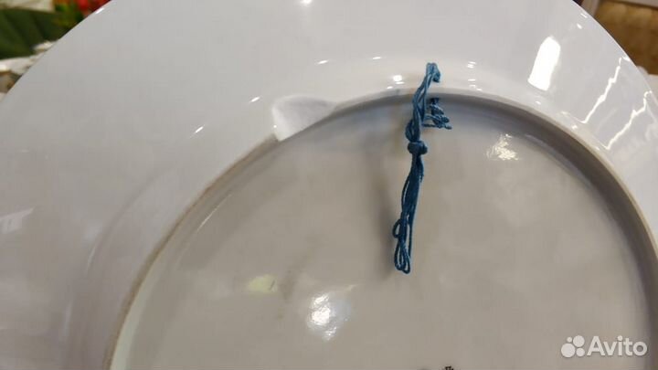 Тарелка декоративная виды Берлина KPM синий жезл