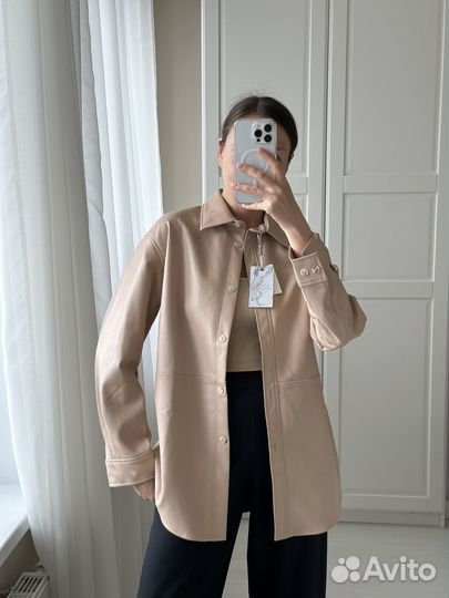 Lichi рубашка эко кожа бежевая новая S