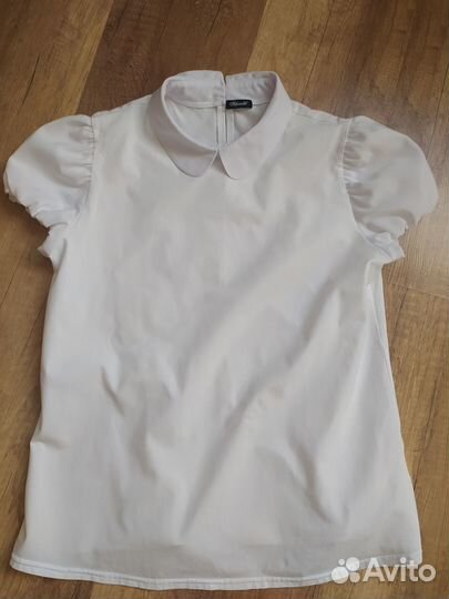 Школьная белая блузка для девочки 140-146