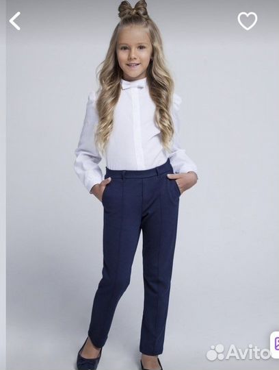 Блузка белая для девочек 128