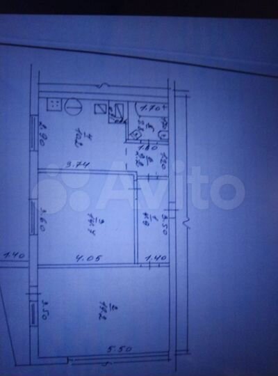 2-к. квартира, 54 м², 2/2 эт.