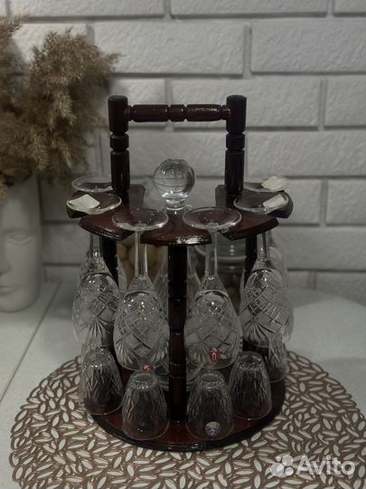 Хрустальный набор с подставкой (новый)