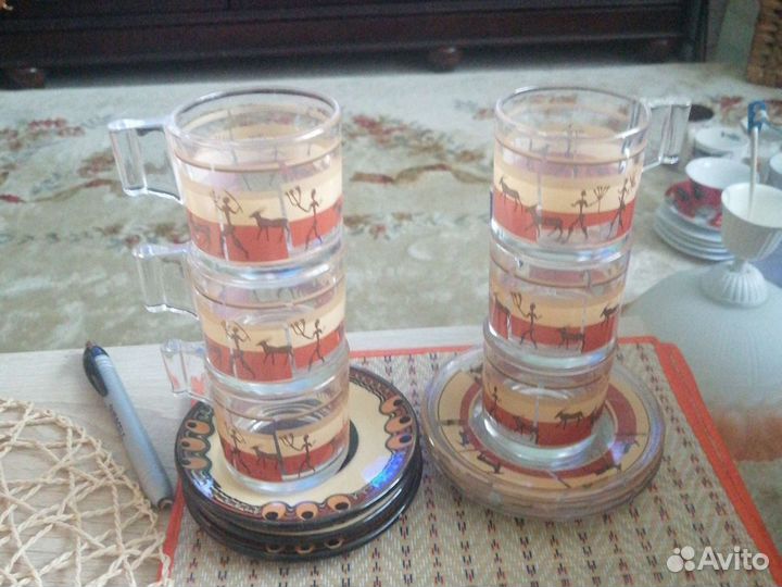 Кофейные наборы новые, стопки с пепельницей