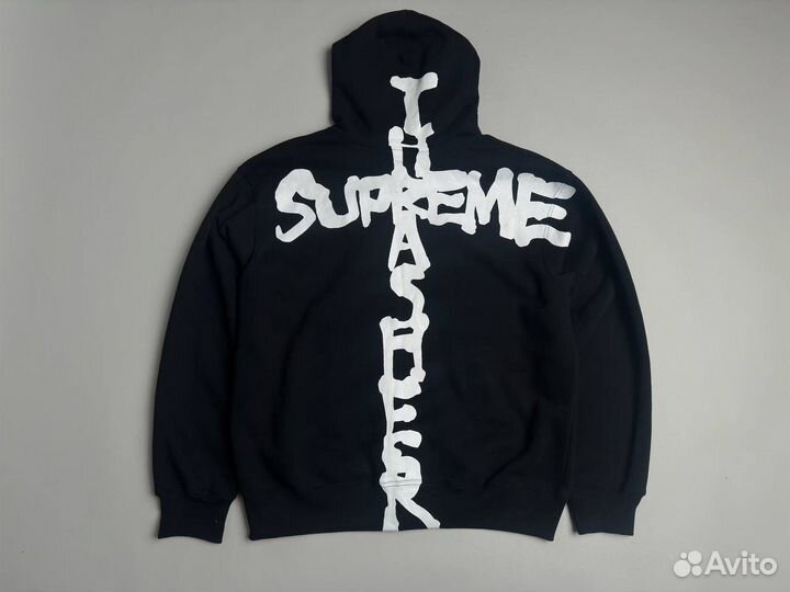 Зип худи Supreme x thrasher черное оверсайз