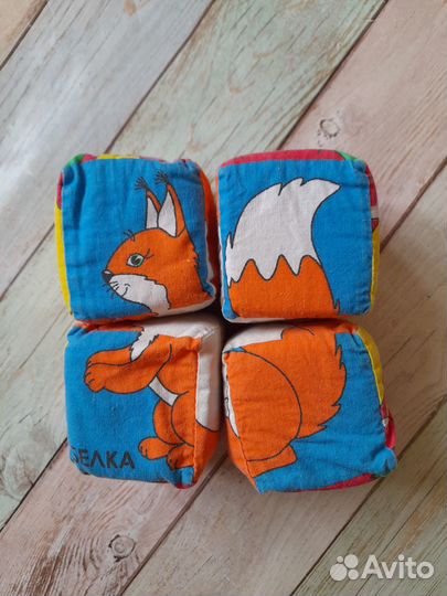 15*15*7,5см. Набор мягких развивающих кубиков(б/у)