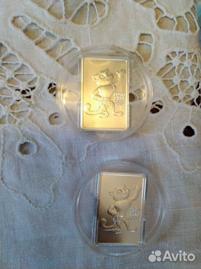 Монета Леопард Мишка серебро Сочи