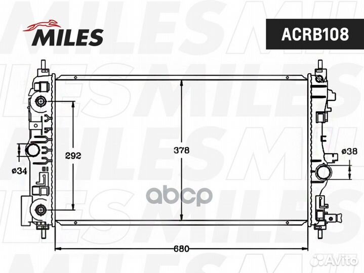 Радиатор opel astra J /chevrolet cruze 1.4-1.6