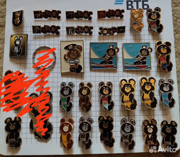 Значок олимпийский мишка. Олимпиада 80