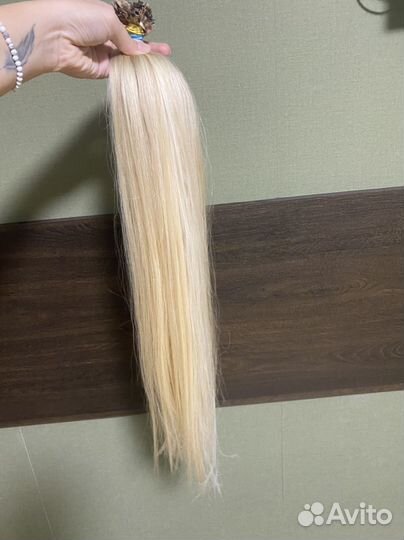 Волосы для наращивания блонд 70 см