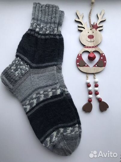 Носки ручной вязки шерстяные