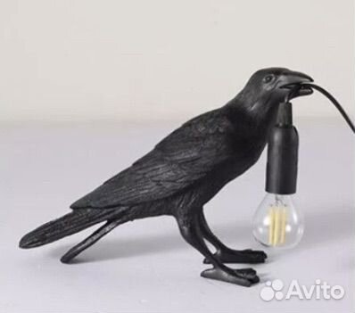 Ворон лампа необычная seletti bird lamp