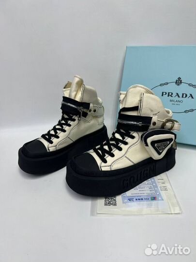 Кеды высокие Prada 2 цвета