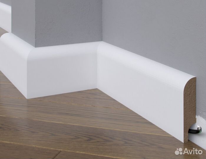 Плинтус напольн. мдф белый 2400 мм