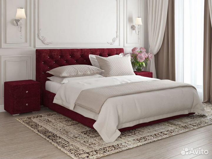 Кровать интерьерная, велюр, Мирабель