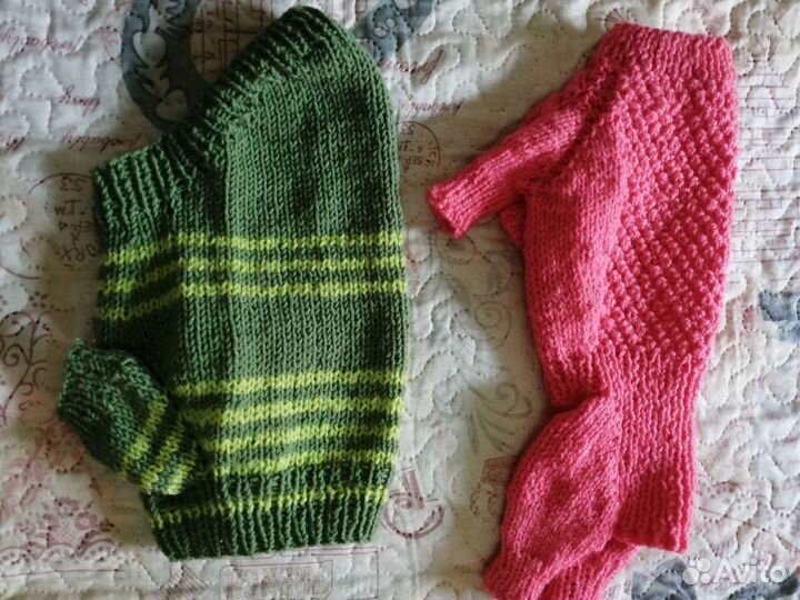 Вязанные вещи для собак в наличии и на заказ