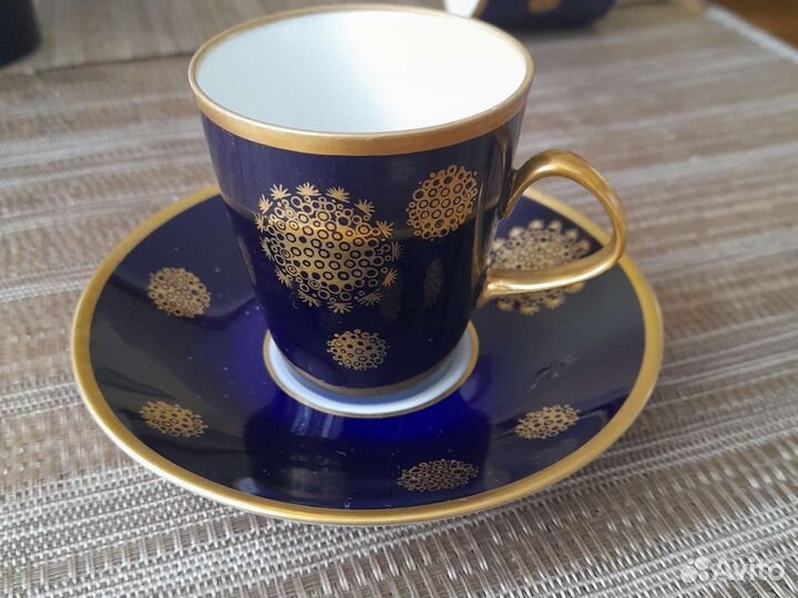 Кофейный сервиз, кобальт, гдр