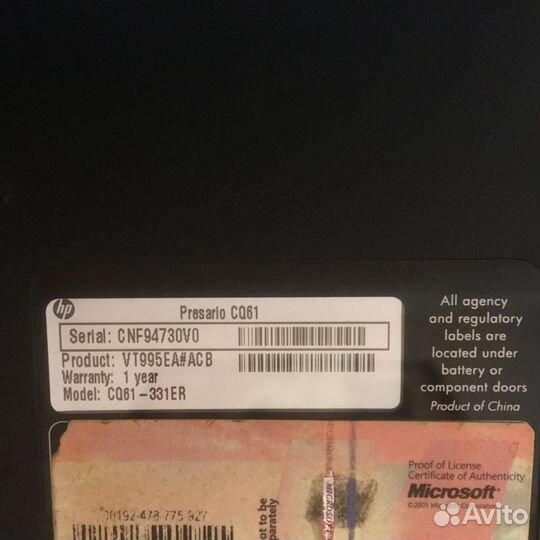 Compaq cq61 (запчасти, разбор, авито доставка)