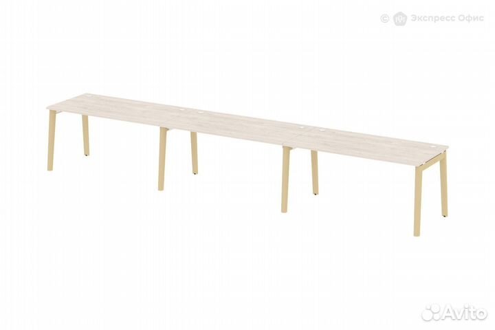 Стол-бенч линейный на деревянных опорах Onix wood