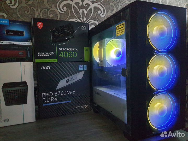 Новый Game Max Aero PC MSI RTX 4060+Core i5 12400F