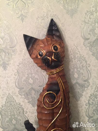 Кот деревянный интерьерный