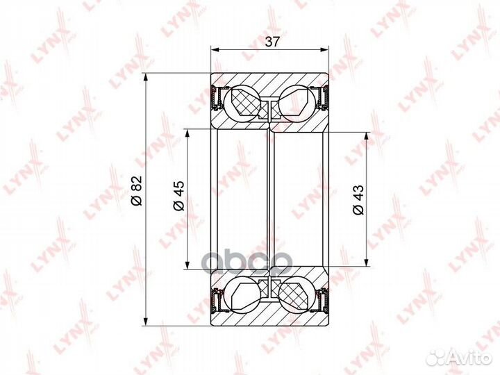 Подшипник ступицы передний (37x45/43x82) подход