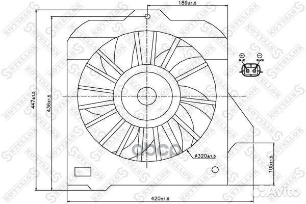 Вентилятор охлаждения chrysler neon 94 Stellox