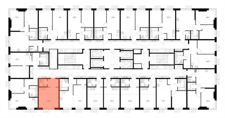 Квартира-студия, 25,5 м², 10/33 эт.