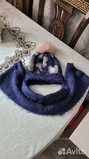 Шапка с шарфом