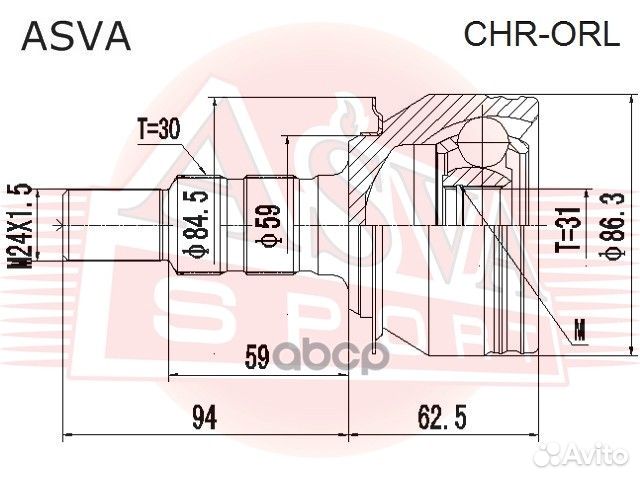 CHR-ORL asva ШРУС наружный 31X54X30 chrorl asva