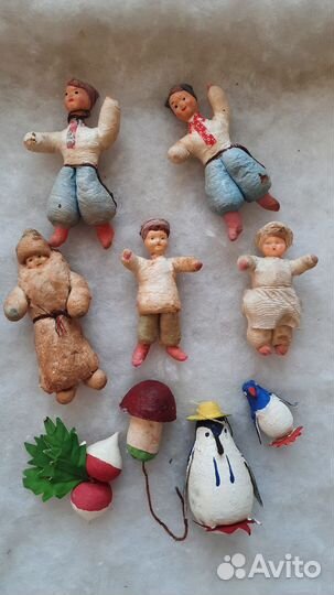 Елочные игрушки СССР ватные