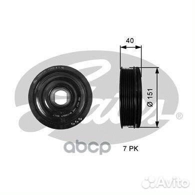 Шкив ременной коленчатого вала Gates 1029