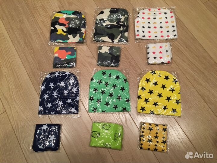 Шапка+снуд хб для мальчиков и девочек