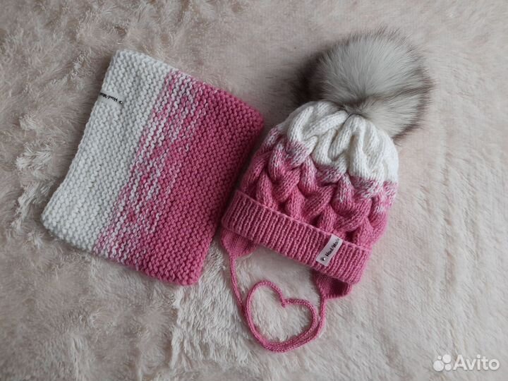 Комплект зимний шапочка и снуд под заказ
