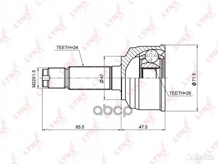 ШРУС наружный перед прав/лев ;toyota passo KGC