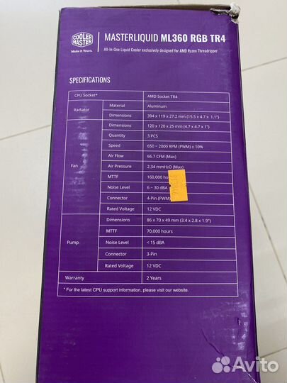 Сво CM MasterLiquid ML360 RGB TR4 Edition