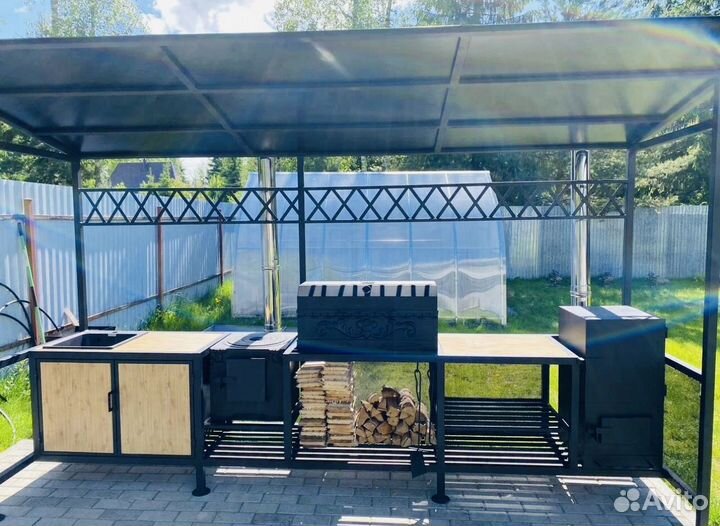 Мангалы loft с печью и крышей