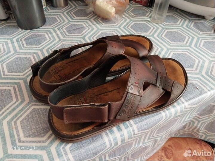 Сланцы мужские кожаные