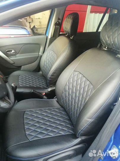 Чехлы LADA Granta синий ромб