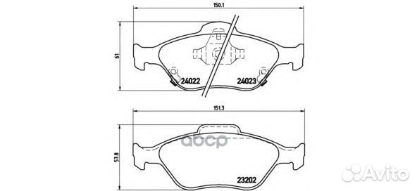 Колодки тормозные дисковые перед P83085 Brembo