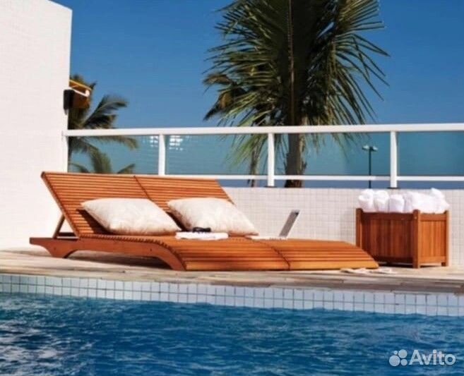 Шезлонг лежак деревянный