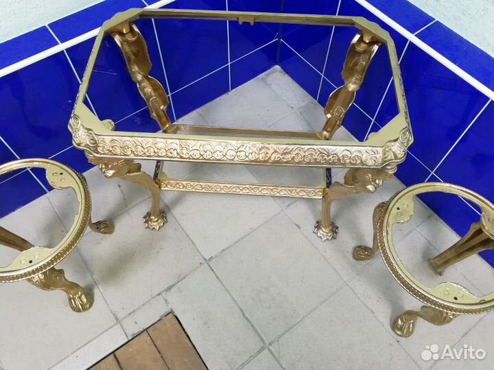 Стол и стулья. (касли, Нимфы). винтаж.,клеймо,лить